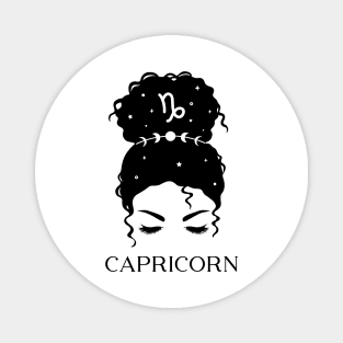 Messy Bun Celestial Queen: Capricorn Zodiac Sign Magnet